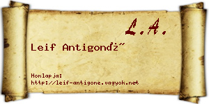 Leif Antigoné névjegykártya